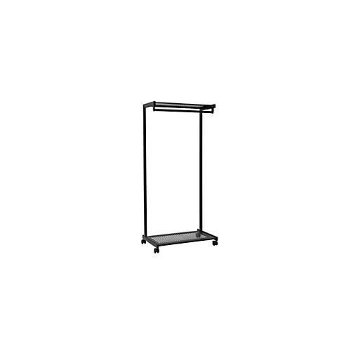 Garderobenständer MAULbolero, mit Rollen, Hut- & Schuhablage, B 780 x T 460 x H 1660 mm, Metall, schwarz