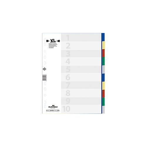 Durable PP-Register, 10 Blätter, überbreit