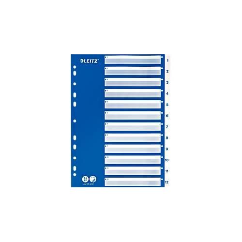 LEITZ® PP-Register mit blauem Deckblatt, Zahlen 1-12