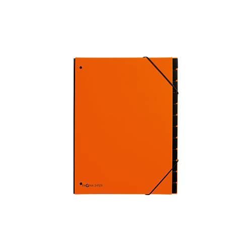Pagna Pultordner Trend, für DIN A4, Karton, 12 Fächer, orange
