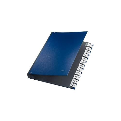 LEITZ® Pultordner, für DIN A4, alphabetisch, 26 Fächer, Graupappe, blau