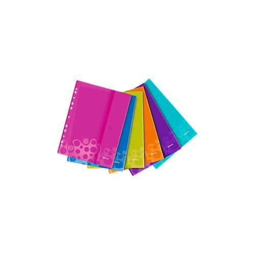 LEITZ® Wow Prospekthülle, DIN A4, mit Seitenklappe, 6 Stück