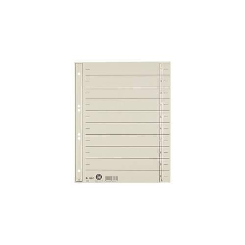 LEITZ® Trennblätter, DIN A4, Zahlen, 100 Stück, grau