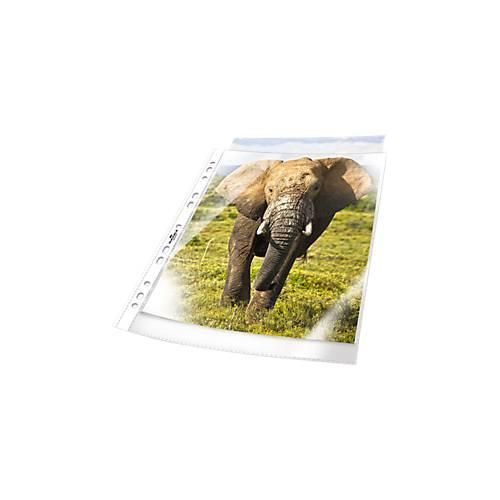 Durable Prospekthülle Business, DIN A4, oben offen, 100 Stück, genarbt, transparent