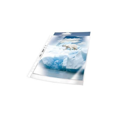 Durable Prospekthüllen Premium, DIN A4, oben offen, 100 Stück, genarbt, transparent