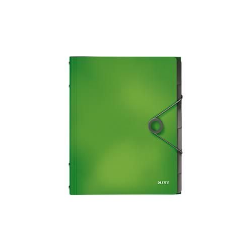 LEITZ® Dokumentenmappe Solid, DIN A4, 3 Schutzkappen, 6 Fächer, PP, hellgrün