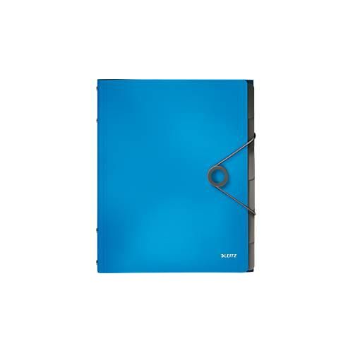 LEITZ® Dokumentenmappe Solid, DIN A4, 3 Schutzkappen, 6 Fächer, PP, hellblau
