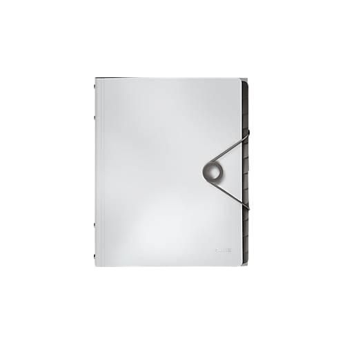 LEITZ® Dokumentenmappe Solid, DIN A4, 3 Schutzkappen, 6 Fächer, PP,weiß