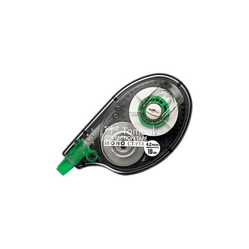 Korrekturroller Tombow MONO CT-YT4, seitliche Abrolltechnik, Bandmaße L 10 m x B 4,2 mm, zu 72 % aus Recycling-Kunststoff