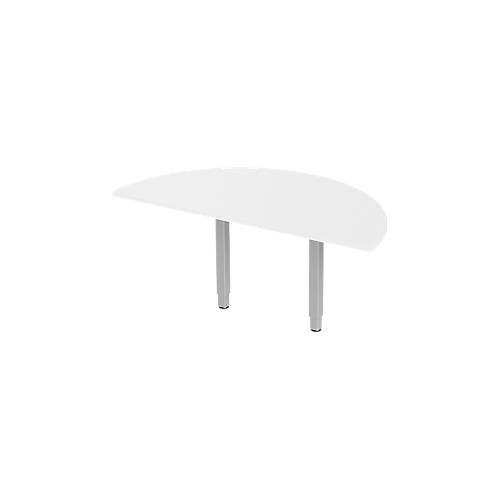 Schäfer Shop Select Ansatztisch PLANOVA ERGOSTYLE, 1/2 Kreis, weiß/weißalu