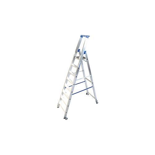 Alu-Stufenstehleiter, fahrbar, 8 Stufen