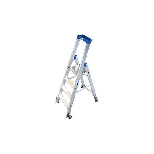 Alu-Stufenstehleiter, fahrbar, 4 Stufen