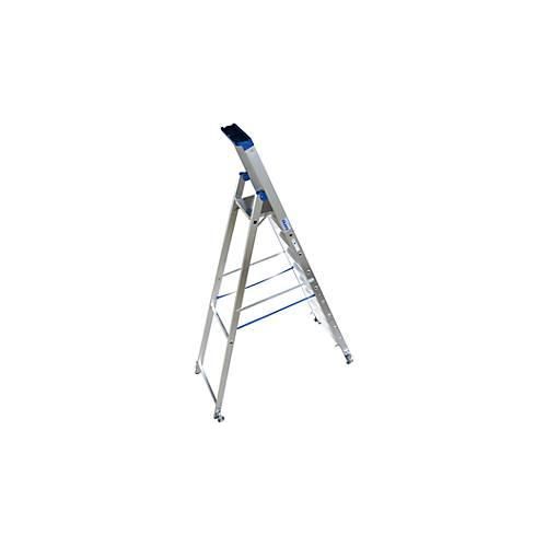 Alu-Stufenstehleiter, fahrbar, 10 Stufen