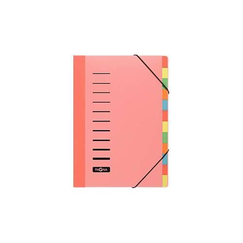 PAGNA Pultordner Color, für DIN A4, Polypropylen, 12 Fächer, rot