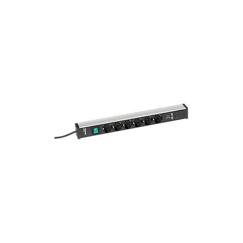 Steckdosenleiste Treston 468/1, 6-fach, 2 x USB A, An/Aus-Schalter, 4,5 m langes Kabel, 16 A/250 V, B 468 x T 44 x H 52 mm, Aluminium