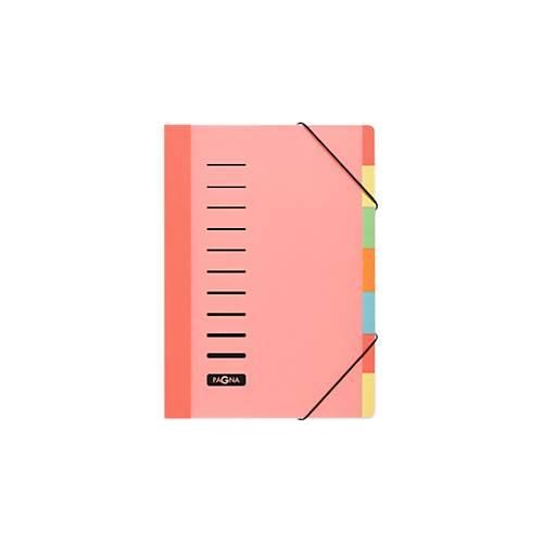 PAGNA Pultordner Color, für DIN A4, 7 Fächer, Polypropylen, rot