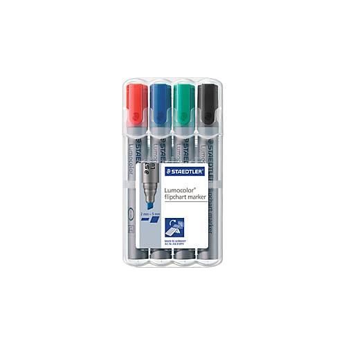 STAEDTLER Flipchartmarker Lumocolor 356BWP4, 4er Set