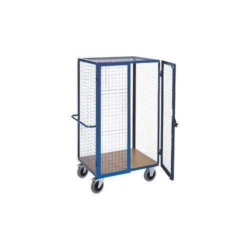 Gitter-Schrankwagen, 1150 x 750 x 1800 mm, mit abschließbarer Doppelflügeltür