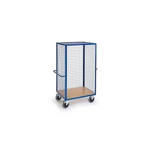 Gitter-Regalwagen, 1385 x 820 x 1800 mm, 1 Längswand offen