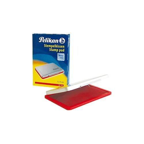 Pelikan Stempelkissen Gr. Nr. 2, für Gummi- und Polymerstempel, in Metallicgehäuse, 70 x 110 mm, rot