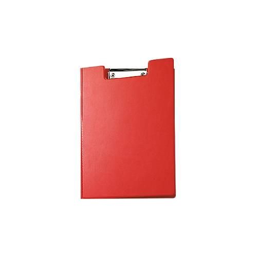 Klemmmappe MAUL, DIN A4, mit Metallklammer, Stiftehalter, 319 x 229 x 13 mm, Karton mit Folienüberzug, rot