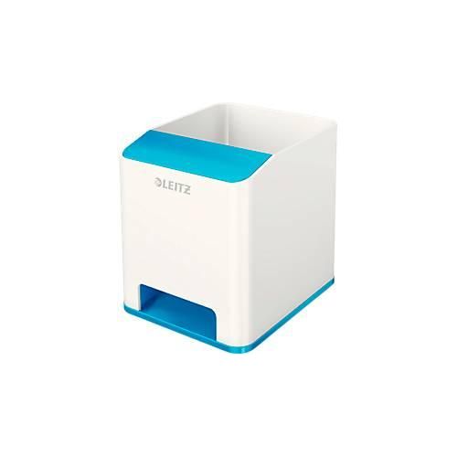 Stiftehalter Leitz WOW Sound, 1 Fach, Smartphone-Fach mit Soundverstärkung, weiß/blau