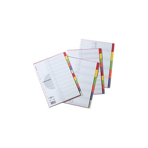PAGNA Kartonregister mit Deckblatt, zur freien Verwendung, 10 Blätter, 5-farbig