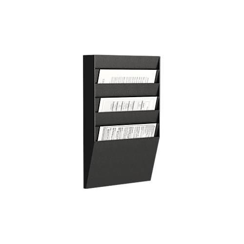 Paperflow Prospekt-Wandhalter A4 quer 6 Fächer, schwarz