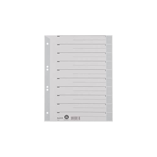 LEITZ® Trennblätter A4 1652, zur freien Verwendung, 100 Stück, grau