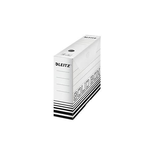 Archivschachtel Leitz Solid Box 6127 80 mm, DIN A4, für 700 Blatt, 10 Stück, weiß