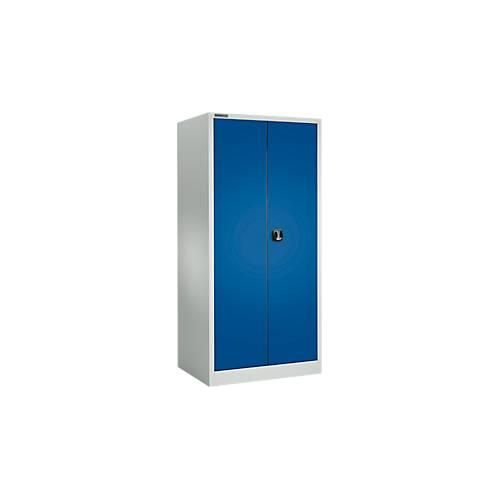 Schäfer Shop Select Materialschrank MSI 2509 S, verstärkte Ausführung, bis 100 kg/Fachboden, B 950 x T 500 x H 1935 mm, weißaluminium/enzianblau