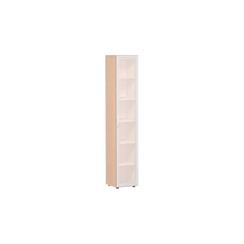 Aktenschrank ALICANTE, 6 Ordnerhöhen, 5 Böden, Glastür links, B 400 x T 400 x H 2160 mm,