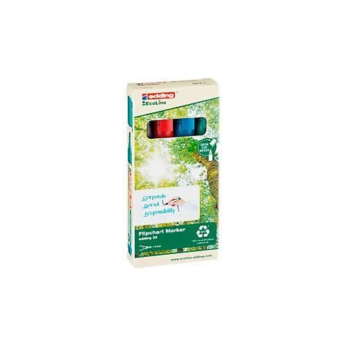 Edding 32 EcoLine Flipchartmarker, nachfüllbar, 4-er Set
