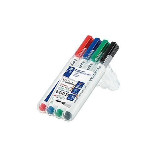STAEDTLER Whiteboardmarker Lumocolor®, farbsortiert, Rundspitze: 1-2 mm, 4er Set