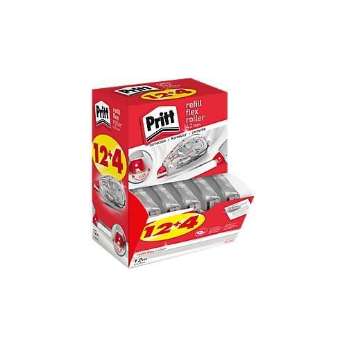 Korrekturroller Pritt Refill Flex, mit Nachfüller, L 12 m x B 4,2 mm, 16er-Multipack