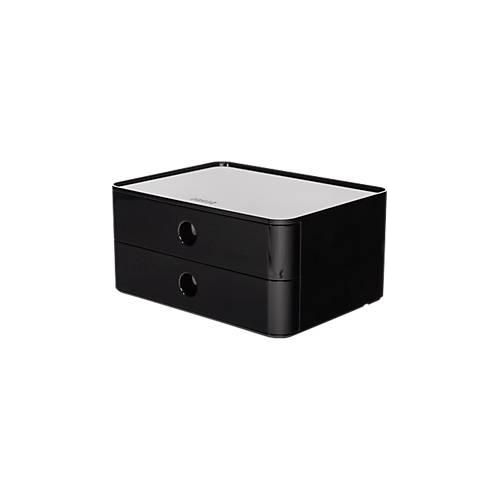 Schubladenbox HAN Allison Smart-Box, 2 Schübe mit Trennwänden, Kabelhalter, stapelbar, ABS-Kunststoff, schwarz
