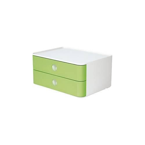 Schubladenbox HAN Allison Smart-Box, 2 Schübe mit Trennwänden, Kabelhalter, stapelbar, ABS-Kunststoff, grün