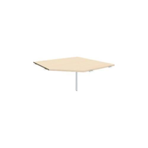 PC-Arbeitsplatte ALICANTE, B 1225 x T 1225 mm, mit Stützfuß, höhenverstellbar, Ahorn-Dekor