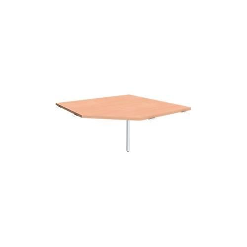 PC-Arbeitsplatte ALICANTE, B 1225 x T 1225 mm, mit Stützfuß, höhenverstellbar, Buche-Dekor