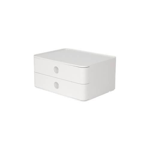 Schubladenbox HAN Allison Smart-Box, 2 Schübe mit Trennwänden, Kabelhalter, stapelbar, ABS-Kunststoff, weiß