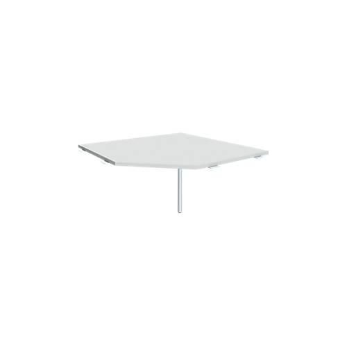 PC-Arbeitsplatte ALICANTE, B 1225 x T 1225 mm, mit Stützfuß, höhenverstellbar, lichtgrau