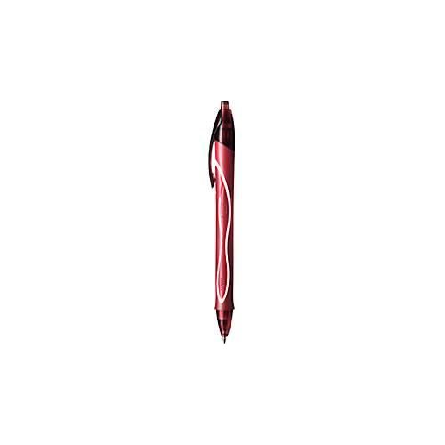 Gelschreiber BIC Gel-ocity Quick Dry, Druckmechanik, gummierter Schaft, Strichstärke 0,3 mm, 12 Stück, Schreibfarbe rot