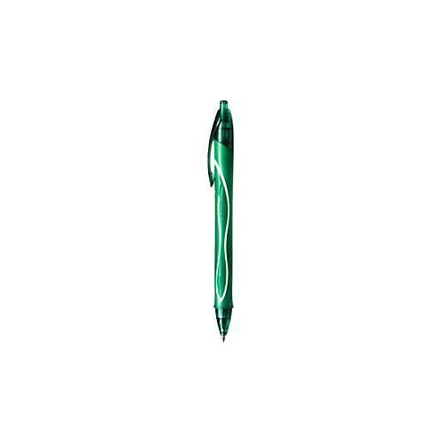 Gelschreiber BIC Gel-ocity Quick Dry, Druckmechanik, gummierter Schaft, Strichstärke 0,3 mm, 12 Stück, Schreibfarbe grün
