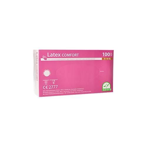 Einmalhandschuhe Medi-Inn® PS Latex Comfort, für links & rechts, puderfrei, nicht steril, lebensmittelgeeignet, Größe XL, Naturlatex, weiß, 100 Stück