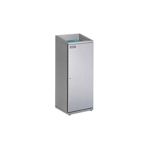 Abfalleimer Janibell TT330, Volumen 75,7 l, rechteckig, Gummifüße, L 323 x B 357 x H 913 mm, Stahl, silber