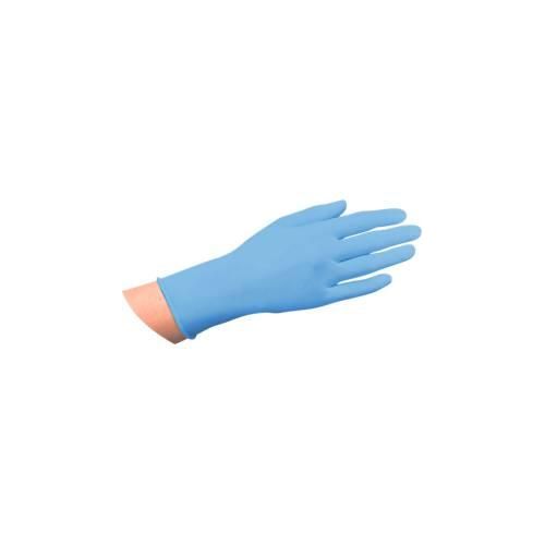 Einmalhandschuhe Medi-Inn® PS Latex Blue Grip, für links/rechts, puderfrei, nicht steril, lebensmittelgeeignet, Größe M, Naturlatex, blau, 100 Stück