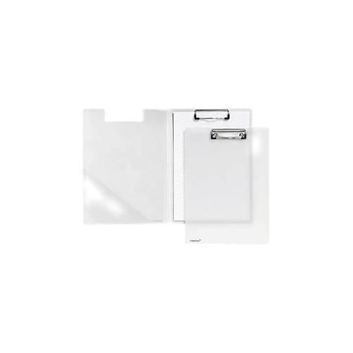 Klemmbrett-Mappe A4, Klemme mit Kunststoffecken, Dreiecks-Klarsichttasche innen, PP, transparent matt