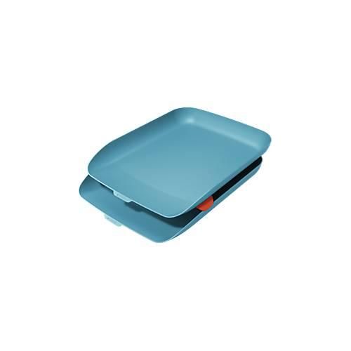 Leitz® Briefkorb Cosy, 2er Set, für A4-Dokumente, stapelbar,blau