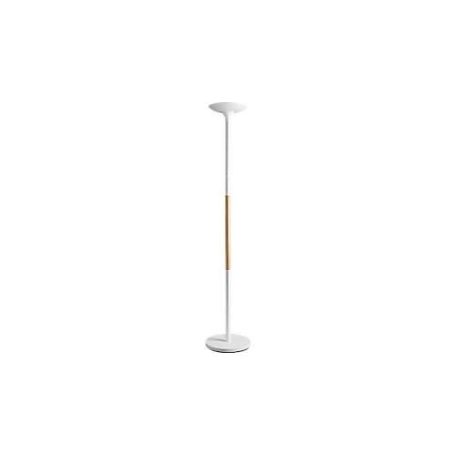 LED Stehleuchte UNILUX PRYSKA, Leistung 40 W, 4000 lm, 3000 K, 3 Leuchtstärken, dimmbar, Ø 340 x H 1800 mm, Stahl & FSC®-zertifiziertes Holz, weiß-buche