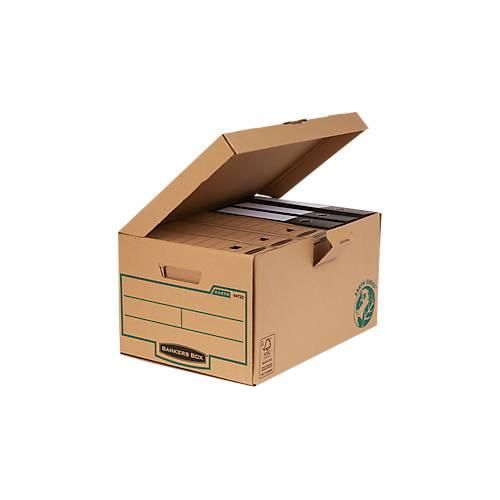 Archivbox BANKERS BOX® Maxi EARTH, für A4, Klappdeckel & Beschriftungsfeld, B 293 x T 560 x H 390 mm, FSC®-Recyclingkarton, braun, 10 Stück